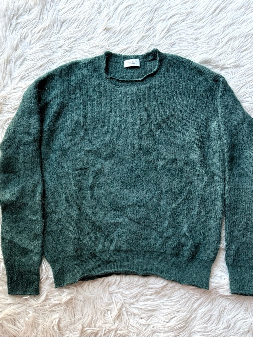 John Elliott FW18 Emerald Mohair Blend Crewneck Sweater Size 2 Medium